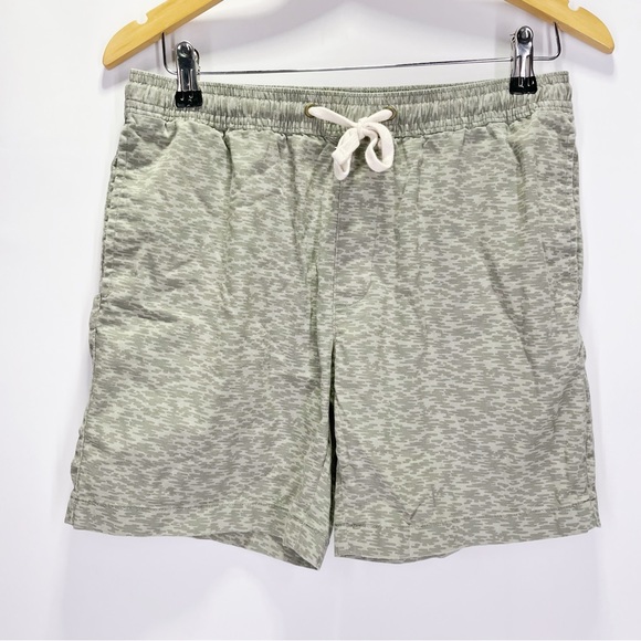 J. Crew 6” Dock Chino Shorts Printed Drawstring Waist Cotton Flex Olive - Picture 1 of 5